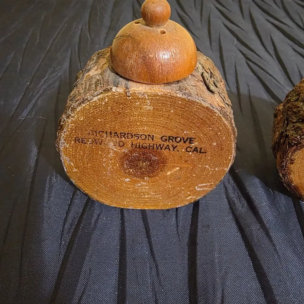 Natural Wood Clock Salt and Pepper Shakers